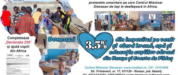 Donează 3,5% din impozitul pe venit și oferă hrană, apă și educație copiilor săraci din Kenya și Coasta de Fildeș